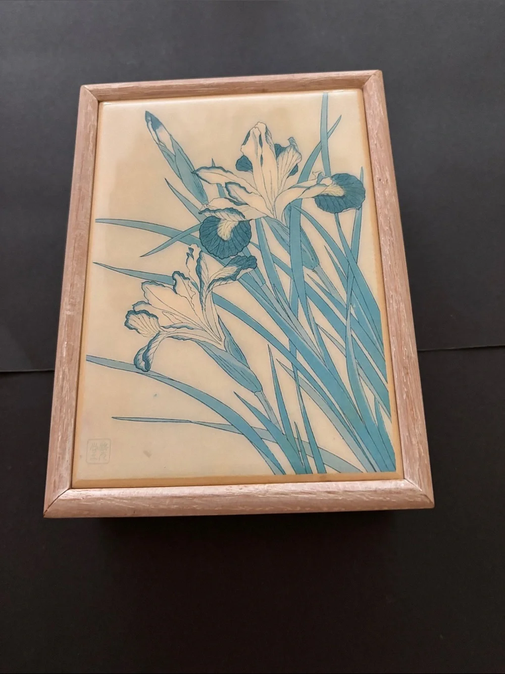 Framed Blue Iris Botanical Art Print - Home Accents
